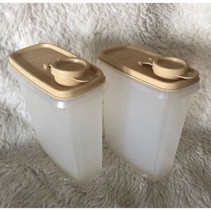 2 Tupperware 499 Small Cereal Keeper Container with Pour And Store Lid vintage